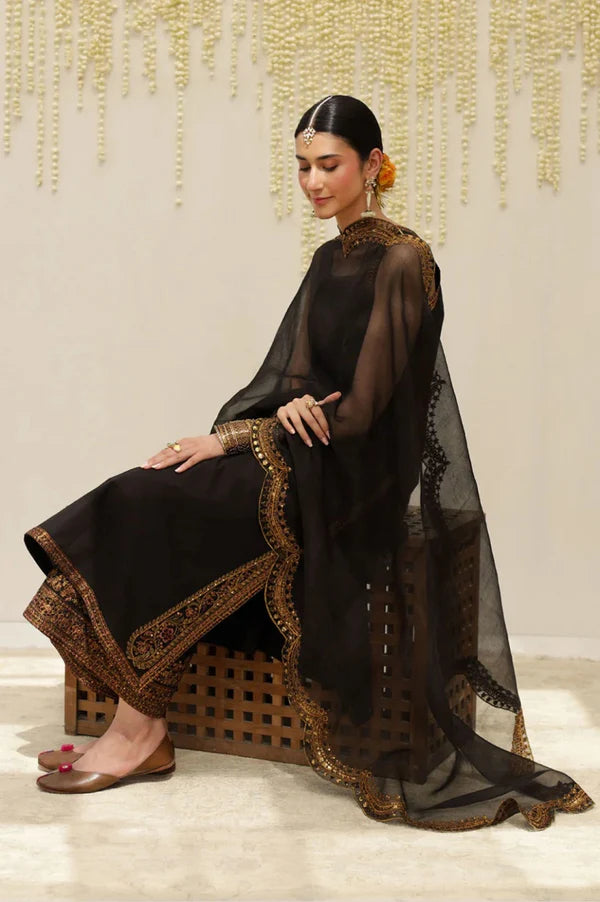 Black Aura – Embroidered 3-Piece suit