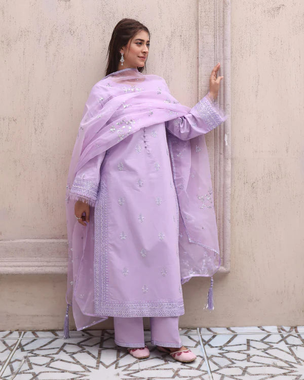 Gloomy Purple – 3-Piece Stitched Lawn Suit