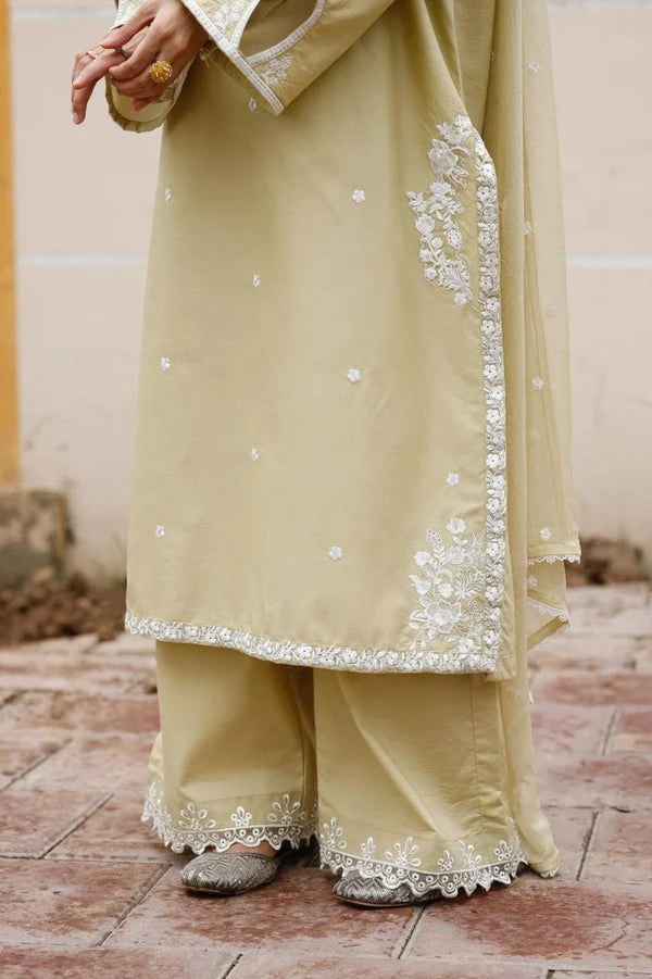 Apple Green Embroidered 3-Piece Lawn Suit