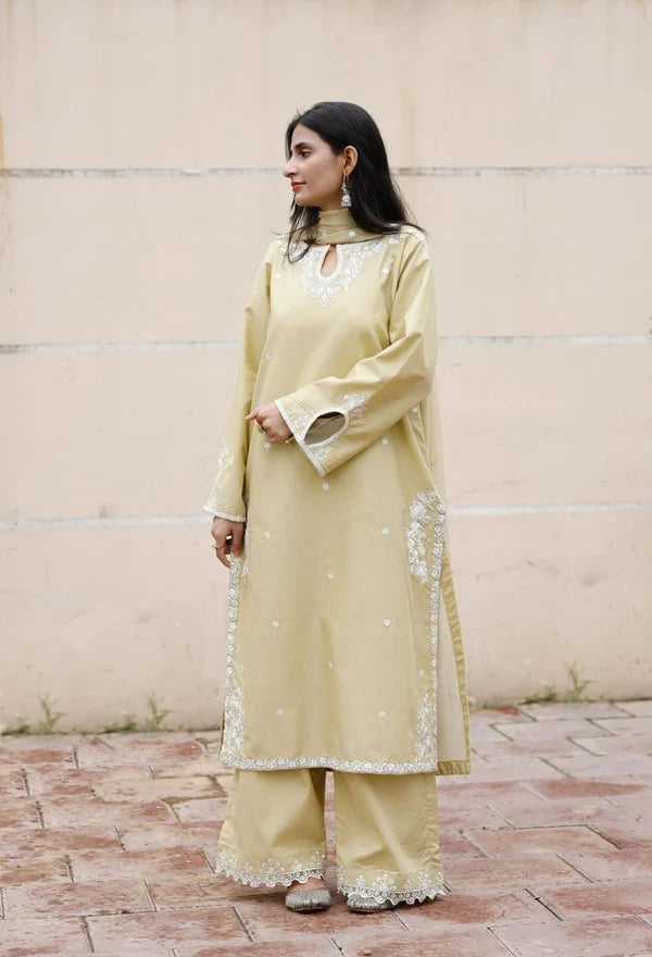 Apple Green Embroidered 3-Piece Lawn Suit